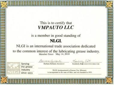 VMPAUTO is a member of NLGI, USA
